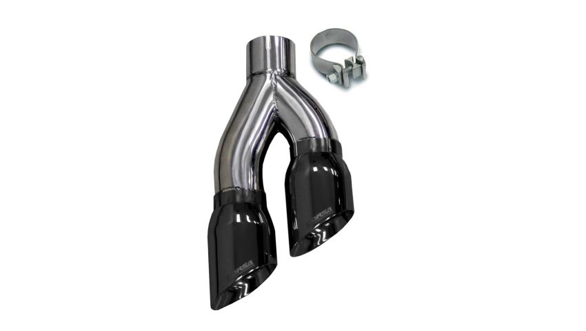 Corsa Performance 14031BLK Twin 4.0in. Side Swept Black PVD Pro-Series Tip Kit (Clamp Included)