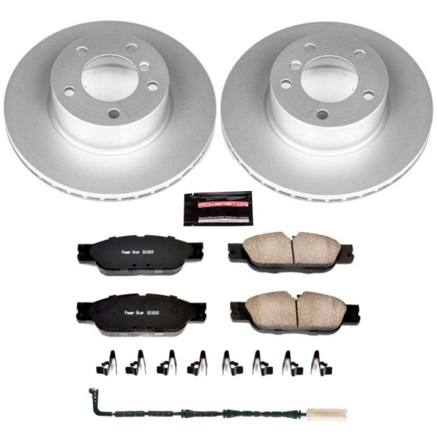 PowerStop CRK4590 Genuine Geomet Coated Rotor and Carbon-Fiber Ceramic Brake Pad Kit