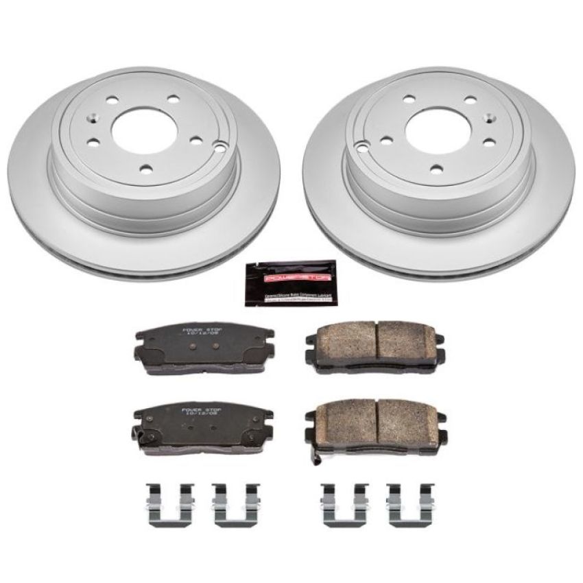 PowerStop CRK2092 Genuine Geomet Coated Rotor and Low-Dust Ceramic Brake Pad Kit