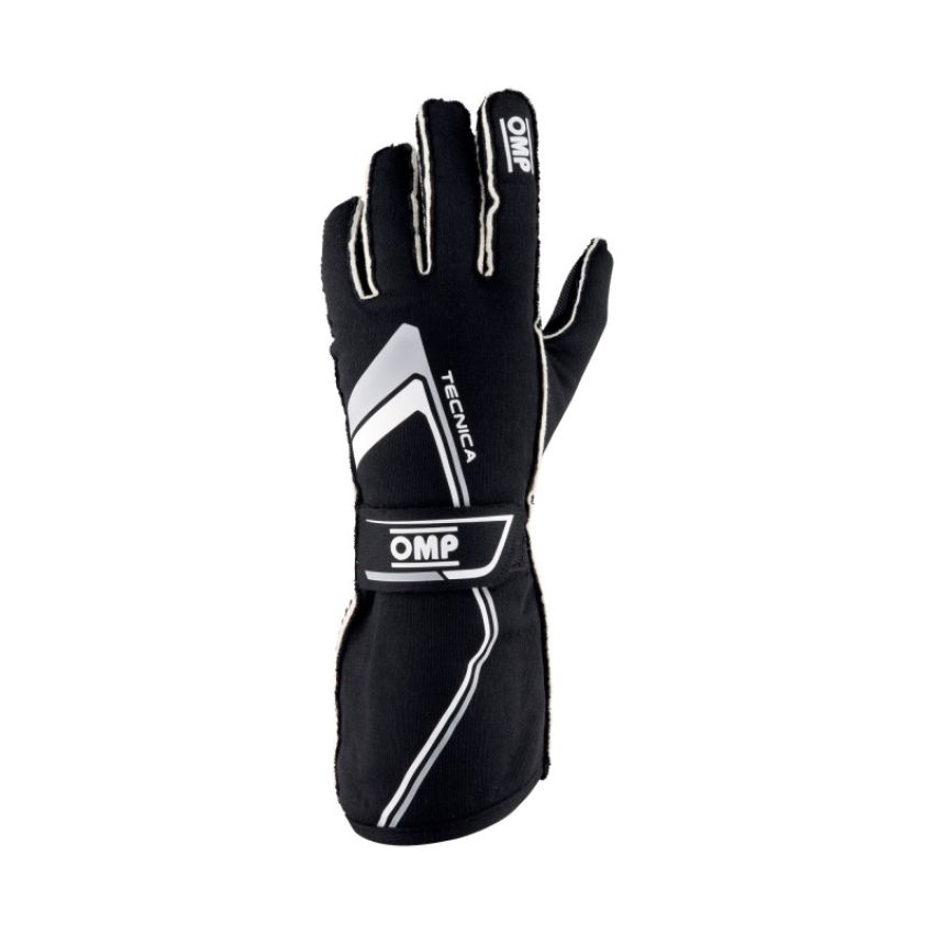 OMP RACING, INC. OMPIB0-0772-A01-071-M Tecnica Gloves Black And White Medium