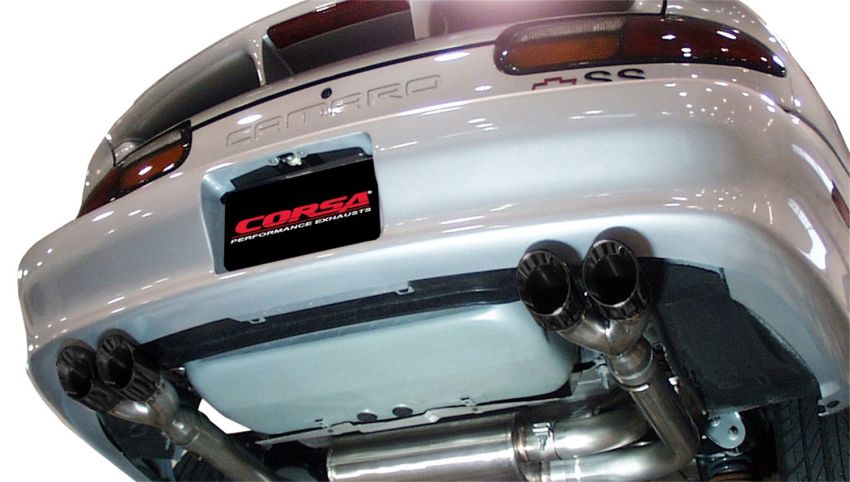 Corsa Performance 14143BLK 3.0in. Cat-Back Dual Rear Exit with Twin 3.5in. Black PVD Pro-Series Tips
