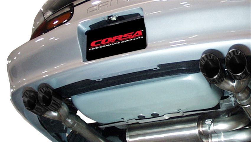 Corsa Performance 14143BLK 3.0in. Cat-Back Dual Rear Exit with Twin 3.5in. Black PVD Pro-Series Tips