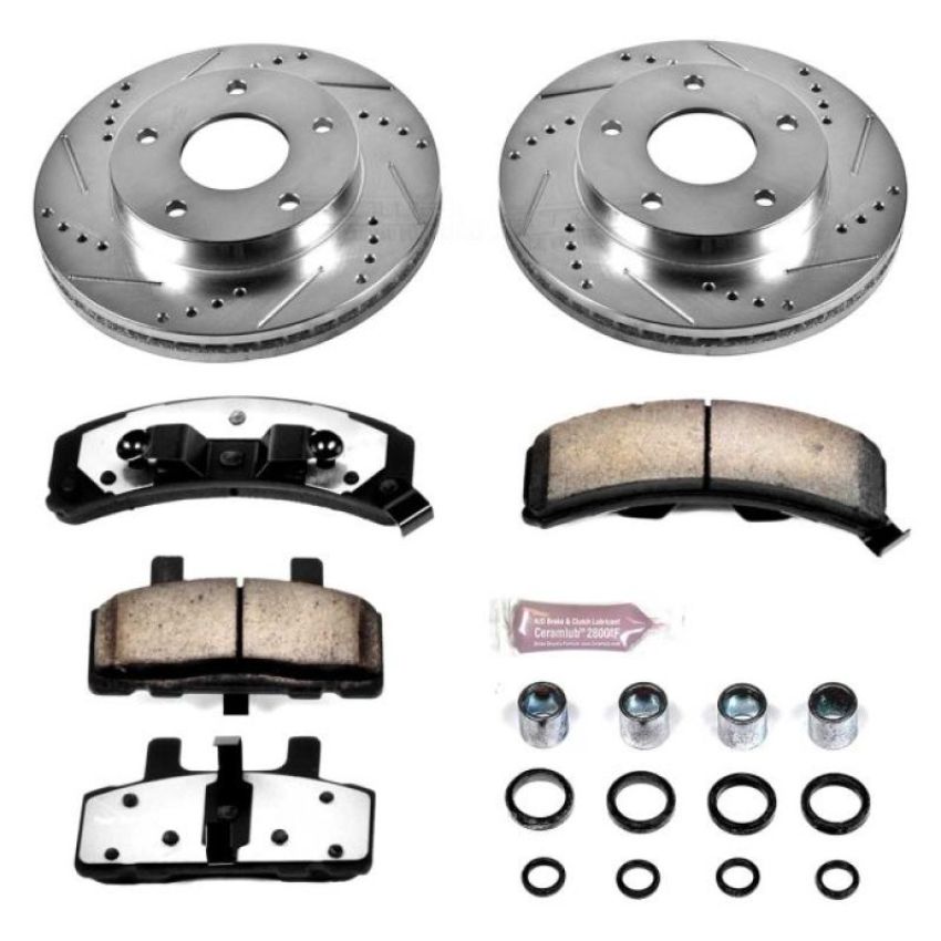 PowerStop K3003-36 Z36 Truck and SUV Carbon-Fiber Ceramic Brake Pad and Drilled & Slotted Rotor Kit