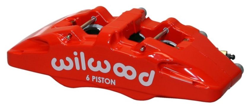 Wilwood 120-13436-RD Caliper-Forged Dynapro 6 5.25in Mount-Red-R/H 1.62/1.12/1.12in Pistons 1.10in Disc