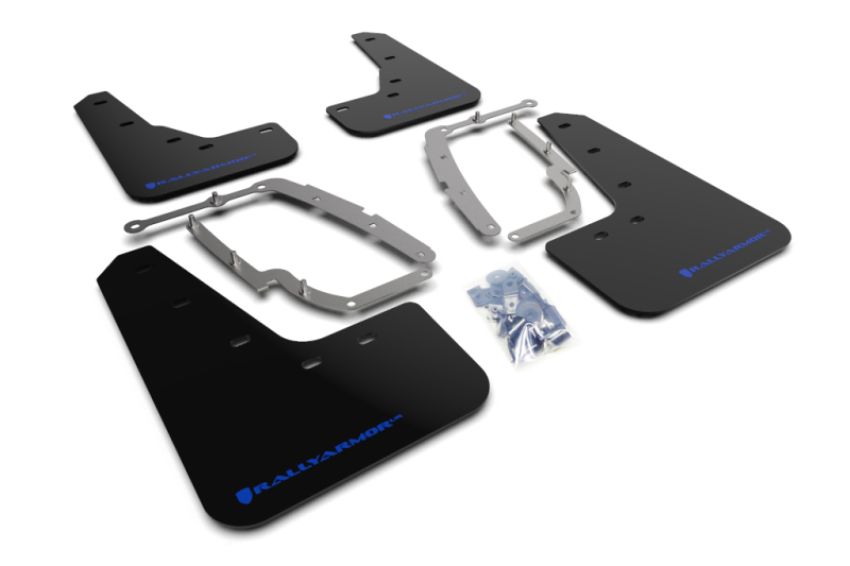 Rally Armor MF62-UR-BLK/BL Black Mud Flap/Blue Logo