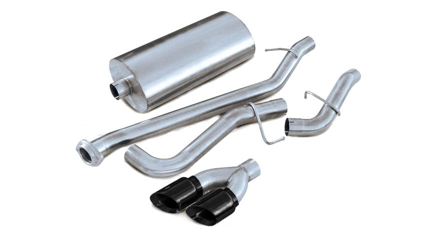 Corsa Performance 14237BLK 3.0in. Cat-Back Single Side Exit with Twin 4.0in. Black PVD Pro-Series Tips