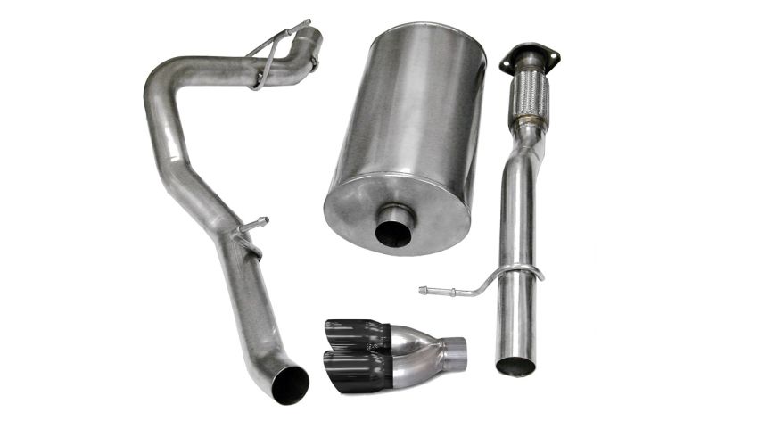 Corsa Performance 14246BLK 3.0in. Cat-Back Single Side Exit with Twin 4.0in. Black PVD Pro-Series Tips