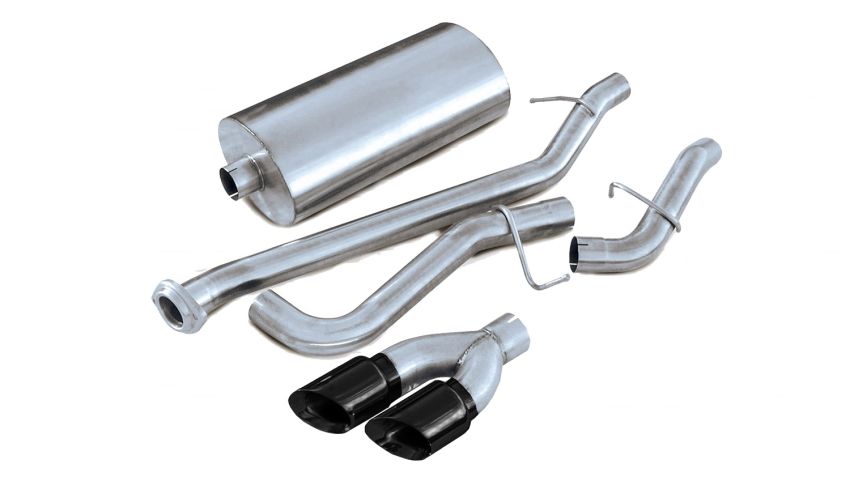 Corsa Performance 14250BLK 3.0in. Cat-Back Single Side Exit with Twin 4.0in. Black PVD Pro-Series Tips