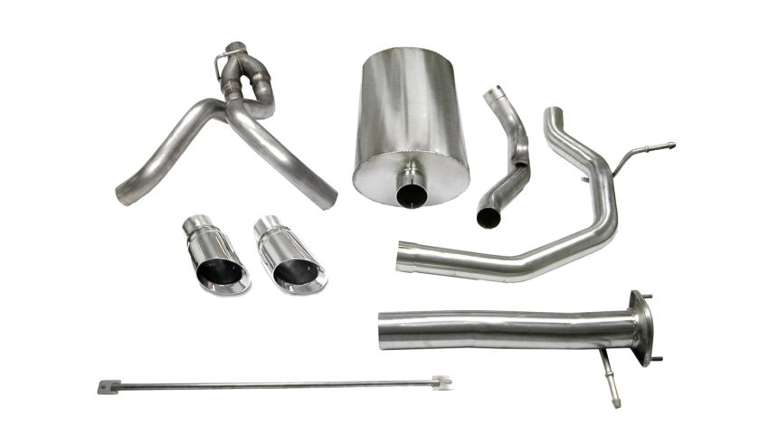 Corsa Performance 14254 3.0in. Cat-Back Dual Rear Exit with Single 4.0in. Polished Pro-Series Tips