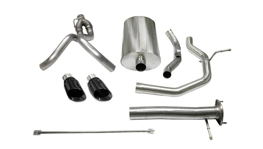Corsa Performance 14254BLK 3.0in. Cat-Back Dual Rear Exit with Single 4.0in. Black PVD Pro-Series Tips