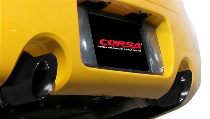 Corsa Performance 14254BLK 3.0in. Cat-Back Dual Rear Exit with Single 4.0in. Black PVD Pro-Series Tips