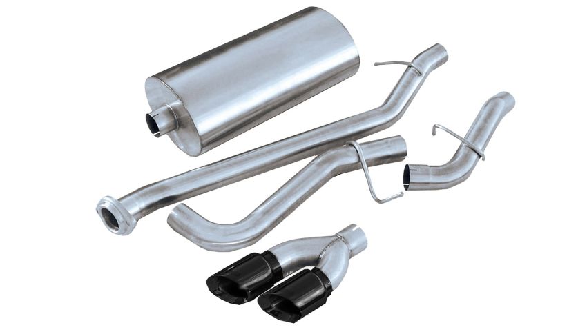 Corsa Performance 14261BLK 3.0in. Cat-Back Single Side Exit with Twin 4.0in. Black PVD Pro-Series Tips