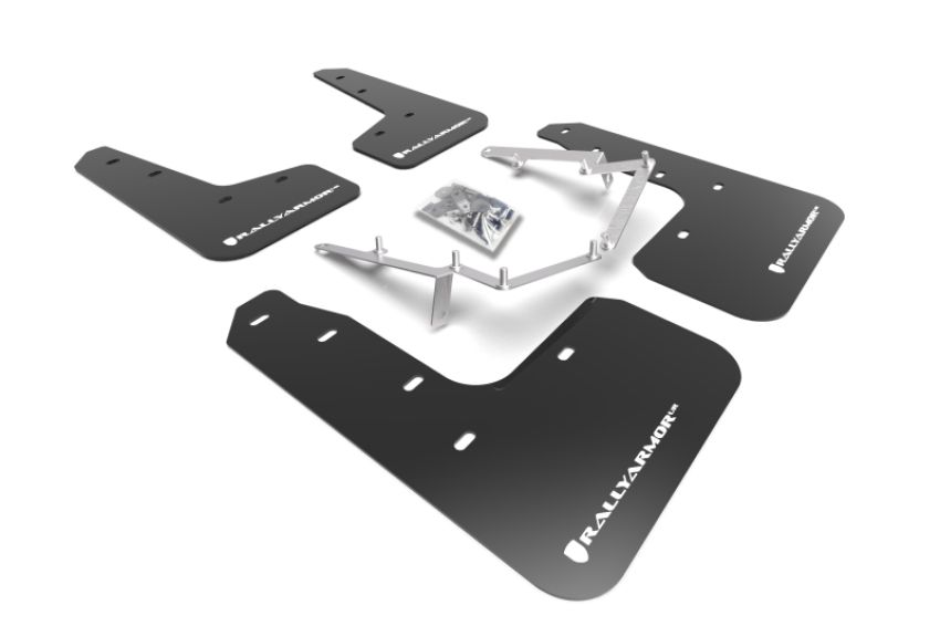 Rally Armor MF71-UR-BLK/WH Black Mud Flap/White Logo
