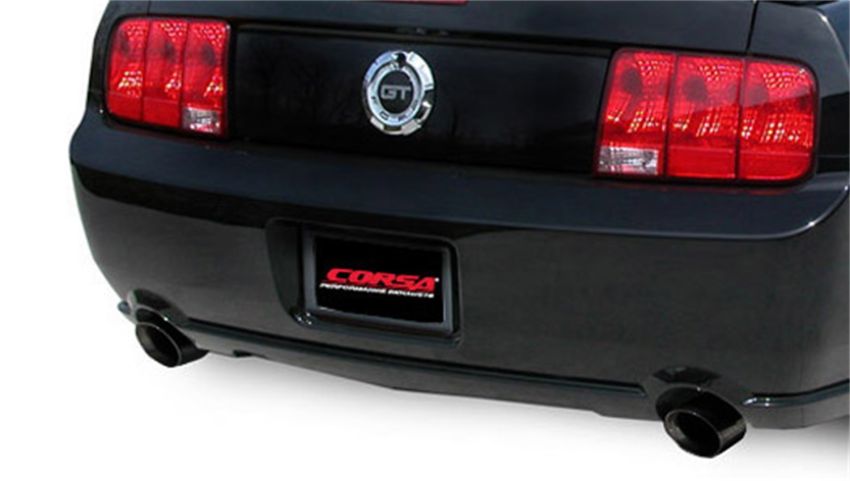 Corsa Performance 14311BLK 2.5in. Axle-Back Dual Rear Exit with Single 4.0in. Black PVD Pro-Series Tips