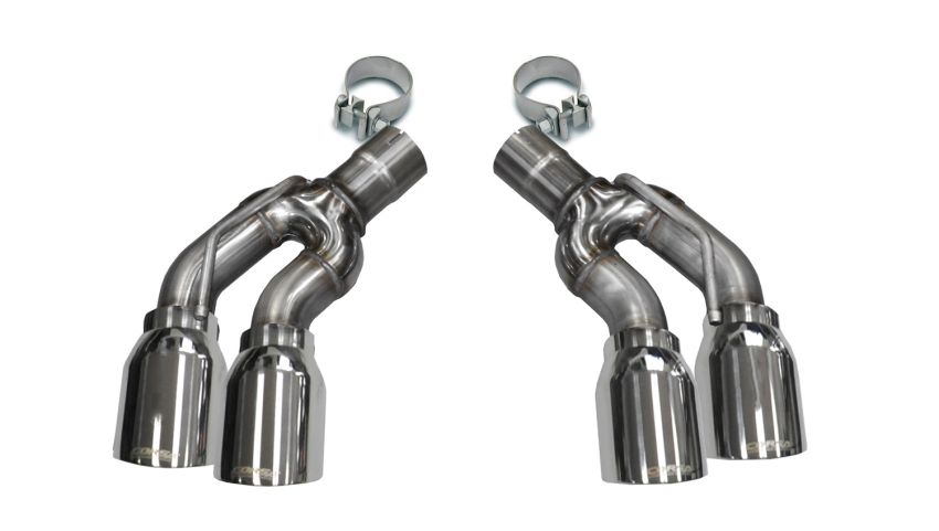 Corsa Performance 14359 Twin 4.0in. Polished Pro-Series Tip Kit (Clamps Included)