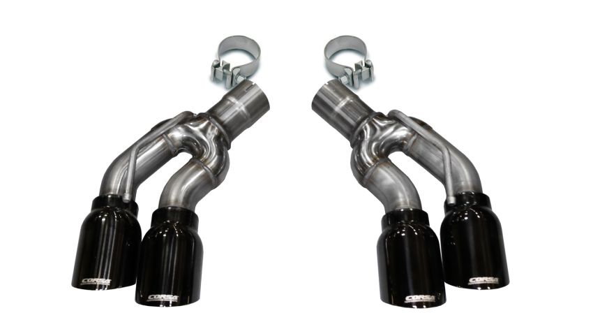 Corsa Performance 14359BLK Twin 4.0in. Black PVD Pro-Series Tip Kit (Clamps Included)