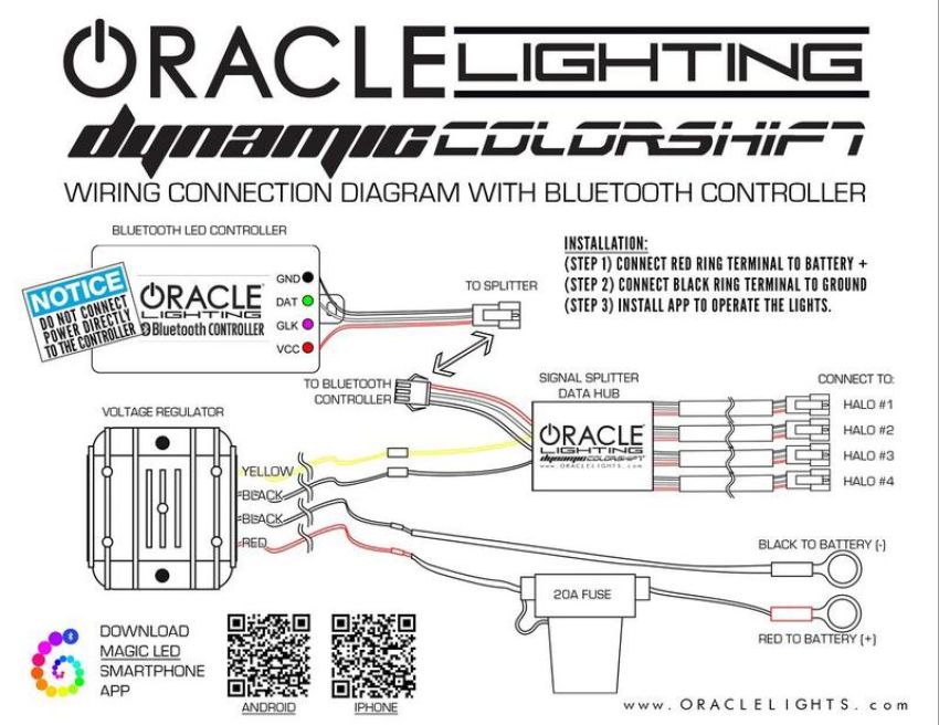 Oracle Lighting 1439-332 Dynamic RGB+A Sequential Turn Signal Headlight Halo Kit