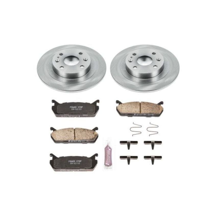 PowerStop KOE770 OE Stock Replacement Low-Dust Ceramic Brake Pad and Rotor Kit