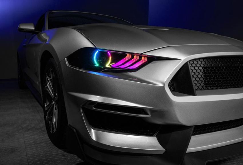 Oracle Lighting 1446-332 2018-23 Ford Mustang Dynamic ColorSHIFT DRL w/Halo Kit & Sequential Turn Signal