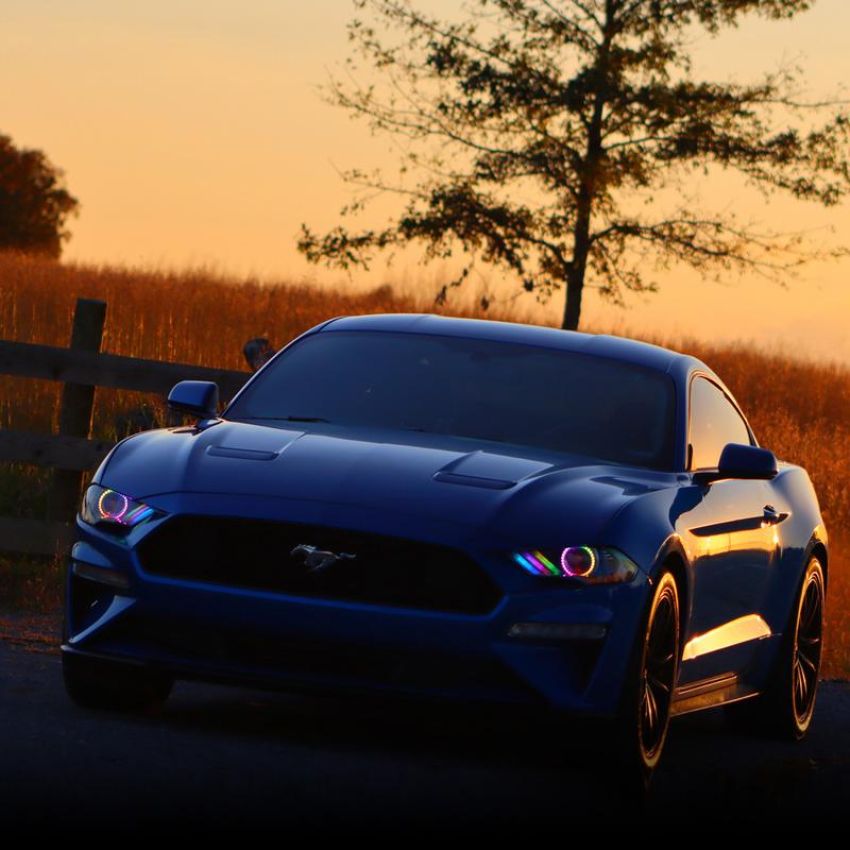 Oracle Lighting 1446-332 2018-23 Ford Mustang Dynamic ColorSHIFT DRL w/Halo Kit & Sequential Turn Signal