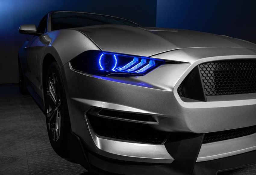 Oracle Lighting 1446-332 2018-23 Ford Mustang Dynamic ColorSHIFT DRL w/Halo Kit & Sequential Turn Signal