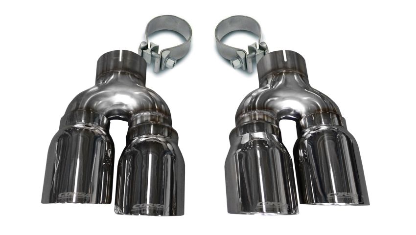 Corsa Performance 14479 Twin 4.0in. Polished Pro-Series Tip Kit (Clamps Included)