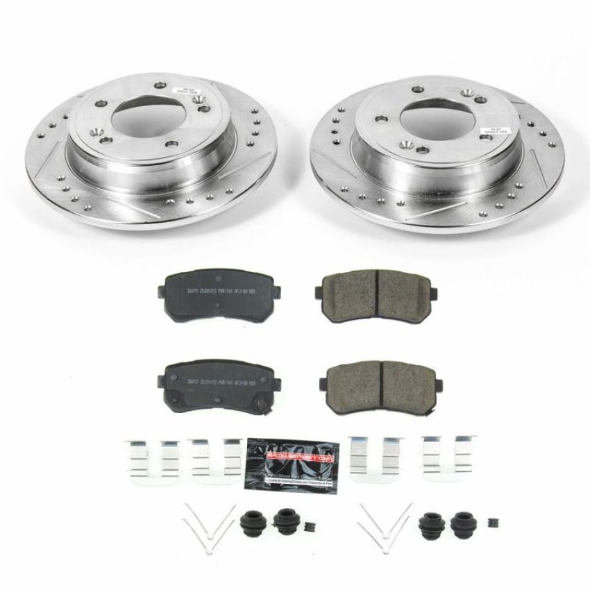 PowerStop K8277 Z23 Daily Driver Carbon-Fiber Ceramic Brake Pad and Drilled & Slotted Rotor Kit