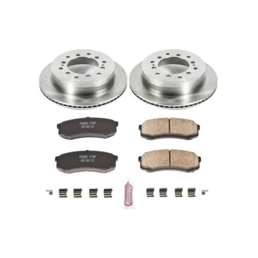 PowerStop KOE5875 OE Stock Replacement Low-Dust Ceramic Brake Pad and Rotor Kit