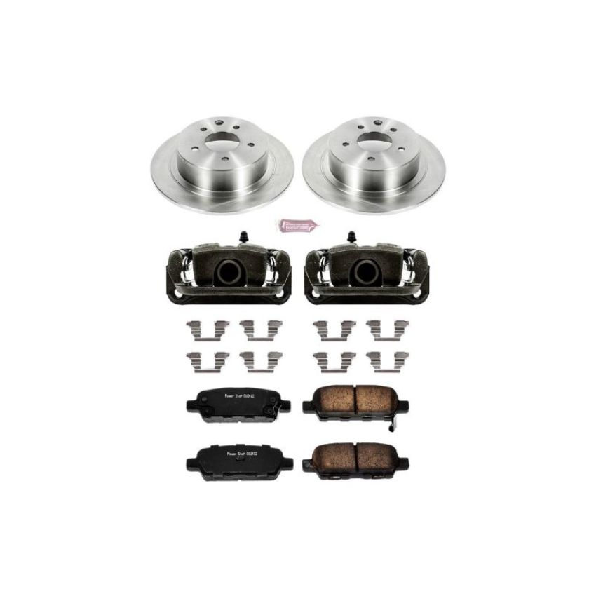 PowerStop KCOE098 OE Stock Replacement Low-Dust Ceramic Brake Pad, Rotor and Caliper Kit