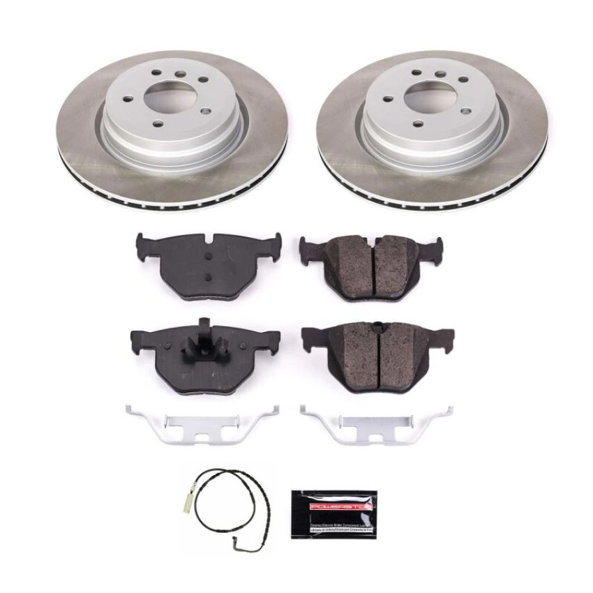 PowerStop SC045 Semi-Coated Rotor and Low-Dust Ceramic Brake Pad Kit