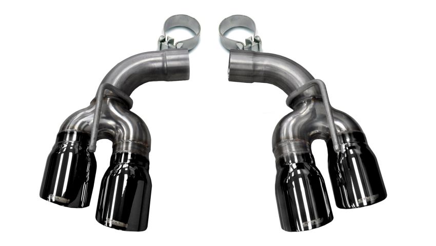 Corsa Performance 14774BLK Twin 4.0in. Black PVD Pro-Series Tip Kit (Clamps Included)