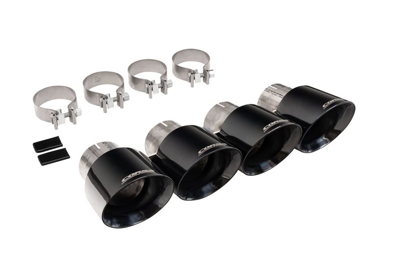 Corsa Performance 14778BLK Tip Kit Exit with Quad 4.5in. Polished Pro-Series Tips