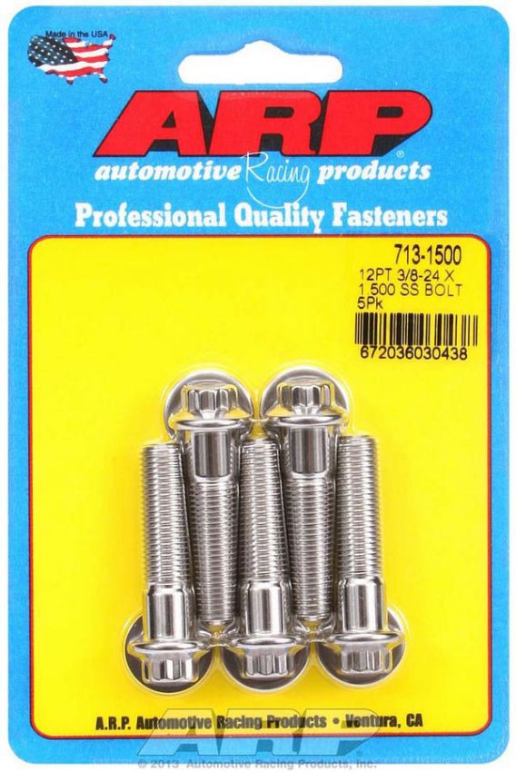 ARP ARP713-1500 S/S Bolt Kit - 12pt. (5) 3/8-24 x 1.500