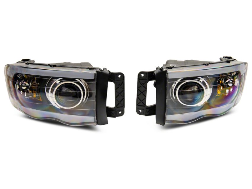 Raxiom R131478 02-05 Dodge RAM 1500 LED Projector Headlights w/ SEQL LED Bar- Blk Housing (Clear Lens)