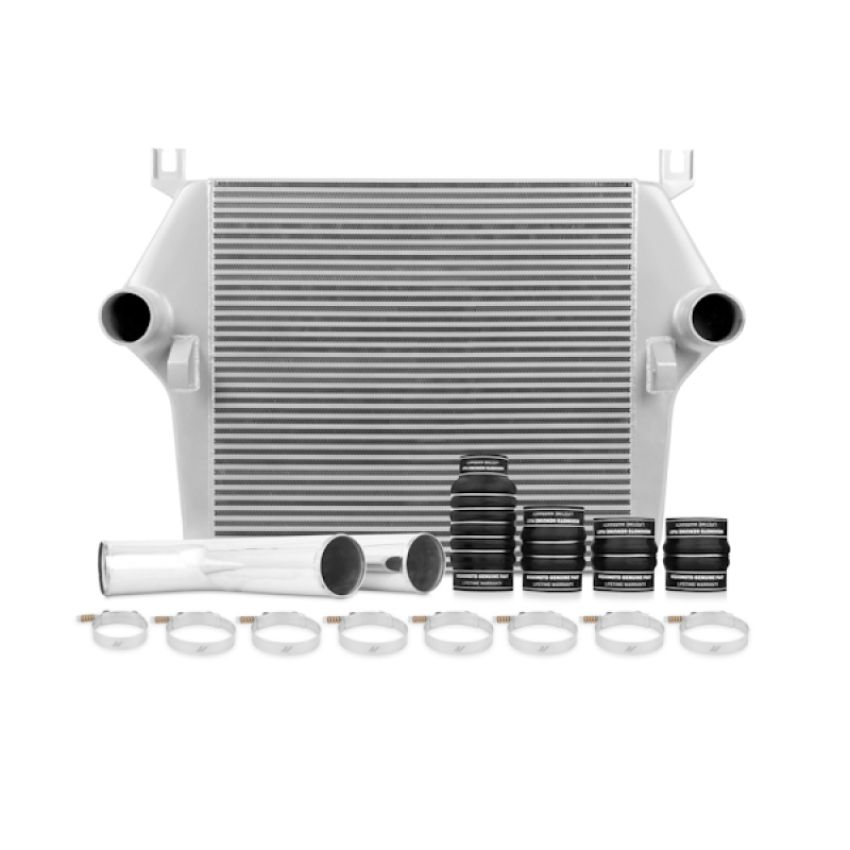 Mishimoto MMINT-RAM-07KSL 07.5-09 Dodge 6.7L Cummins Intercooler Kit w/ Pipes (Silver)