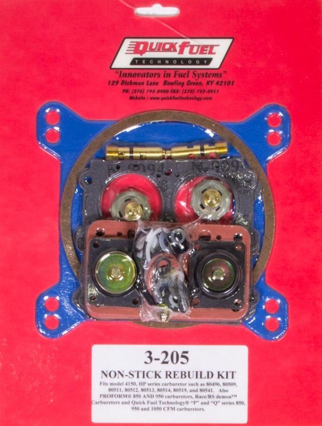 QUICK FUEL TECHNOLOGY QFT3-205 4150 Rebuild Kit - Non-Stick