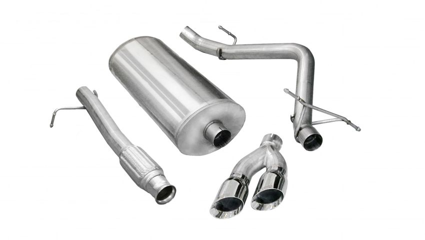 Corsa Performance 14900 3.0in. Cat-Back Single Side Exit with Twin 4.0in. Polished Pro-Series Tips