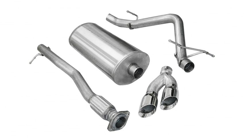 Corsa Performance 14904 3.0in. Cat-Back Single Side Exit with Twin 4.0in. Polished Pro-Series Tips