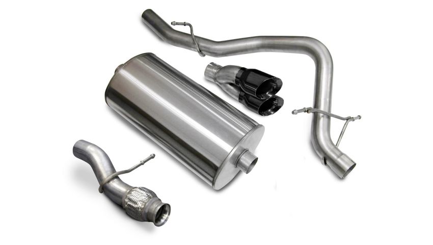 Corsa Performance 14912BLK 3.0in. Cat-Back Single Rear Exit with Twin 4.0in. Black PVD Pro-Series Tips