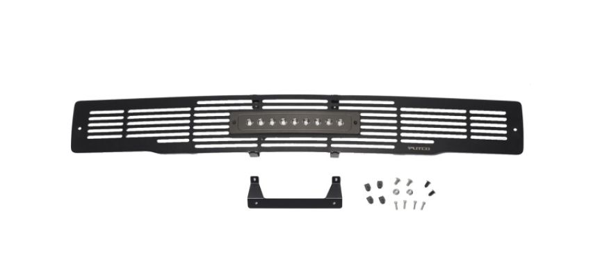 Putco 87160L 15-17 Ford F-150 - SS Black Bar Design w/10in Luminix Light Bar Bumper Grille Inserts