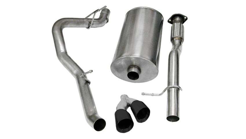 Corsa Performance 14914BLK 3.0in. Cat-Back Single Side Exit with Twin 4.0in. Black PVD Pro-Series Tips