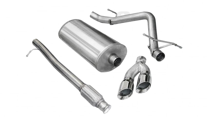 Corsa Performance 14925 3.0in. Cat-Back Single Side Exit with Twin 4.0in. Polished Pro-Series Tips
