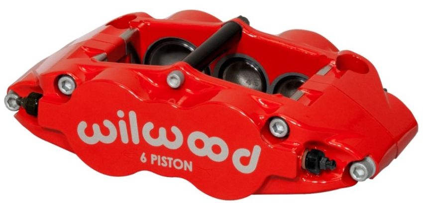 Wilwood 120-14551-RD Caliper-Forged Narrow Superlite 6R-L/H 1.75/1.25in/1.25in Pistons 1.25in Rotor - Red