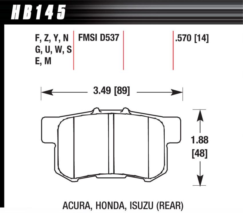 Hawk Performance HB145N.570 HP Plus Disc Brake Pad