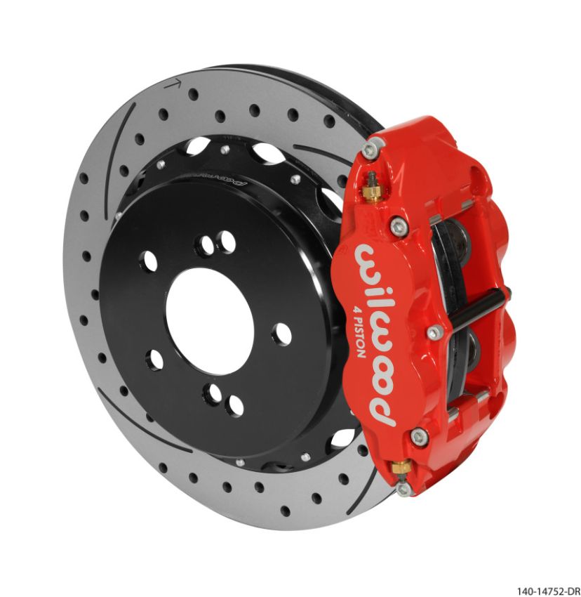 Wilwood 140-14752-DR Narrow Superlite 4R Rear Kit 12.88in Drilled/Slotted Red 00-06 BMW M3 E46