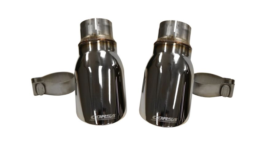 Corsa Performance 14977 Single 4.0in. Polished Pro-Series Tip Kit (Clamps Included)