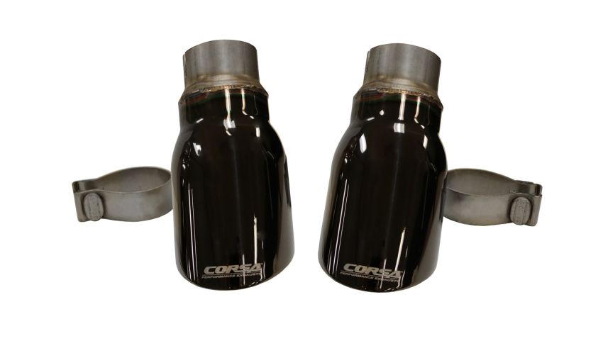 Corsa Performance 14977BLK Single 4.0in. Black PVD Pro-Series Tip Kit (Clamps Included)