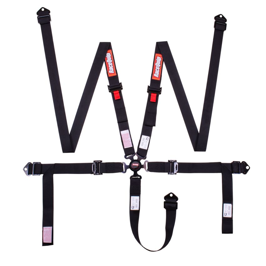 RACEQUIP RQP841001 Harness 5pt Cam 2in P/D Lap Black SFI 16.1
