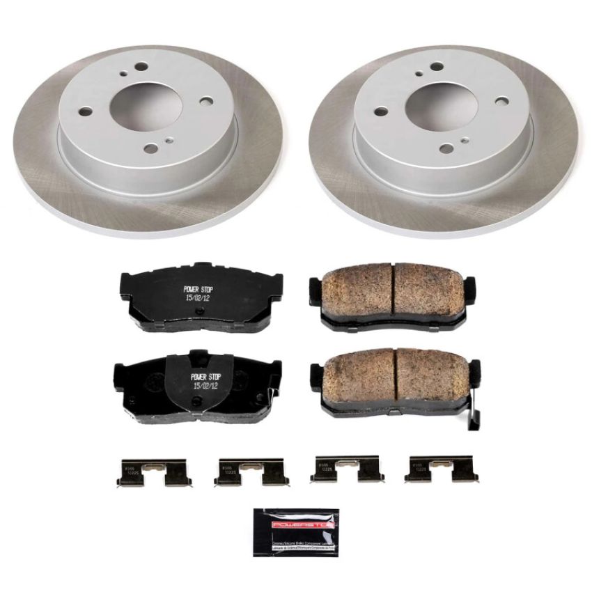 PowerStop SC740 Semi-Coated Rotor and Low-Dust Ceramic Brake Pad Kit