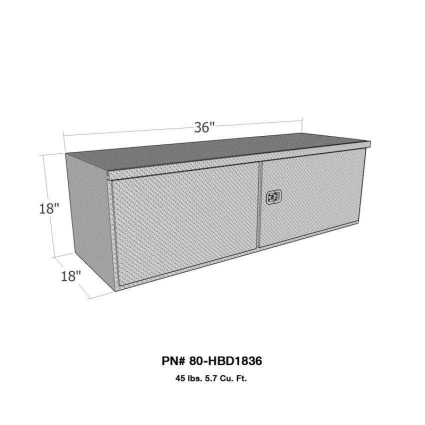 Westin 80-HBD1836 /Brute HD Under Body 18in x 36in Barn Door w/ 3 Part Latch - Aluminum